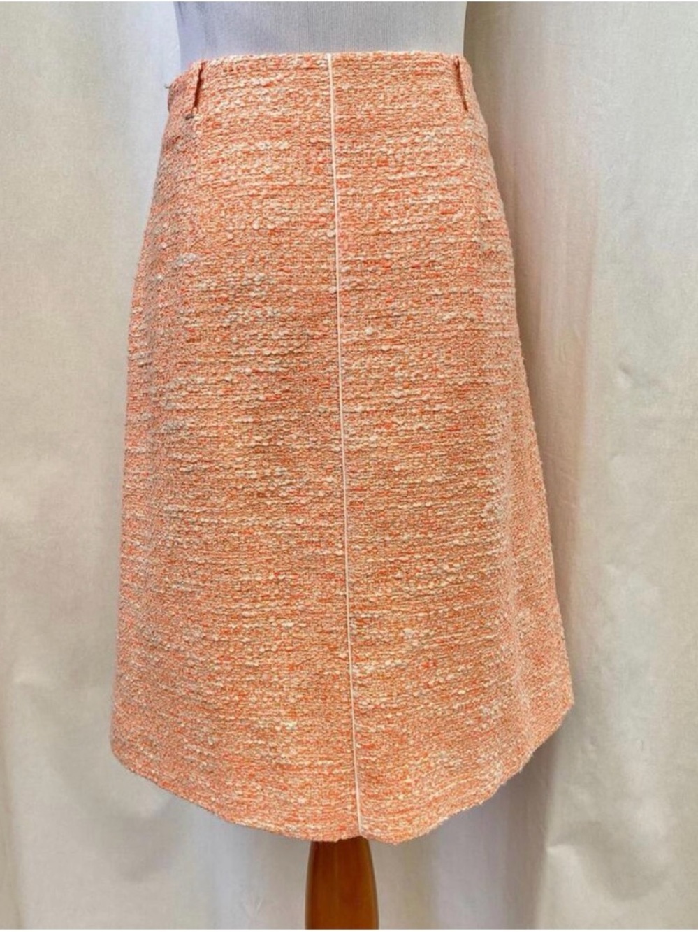 Hugo Boss Women's Orange Tweed A-Line Skirt Size 8